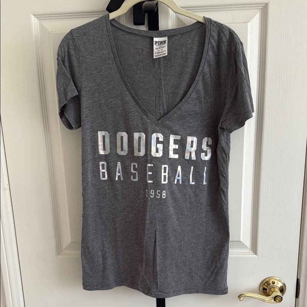 PINK Victoria's Secret Gray Dodgers Tee